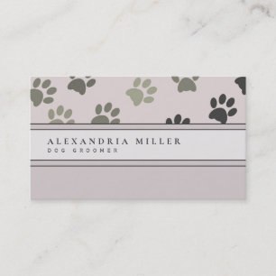 Animal Paw Prints   Blush Pink Business Card