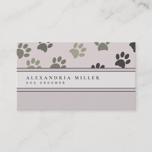 Animal Paw Prints  Blush Pink Business Card