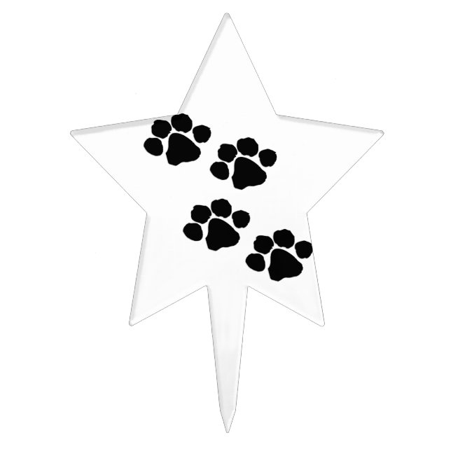 Animal Paw Prints Cake Topper (Front)