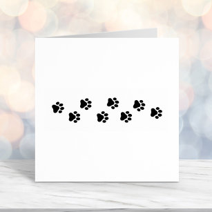 Awesome Cat Paw Print with Bold Lettering Pet Name Rubber Stamp