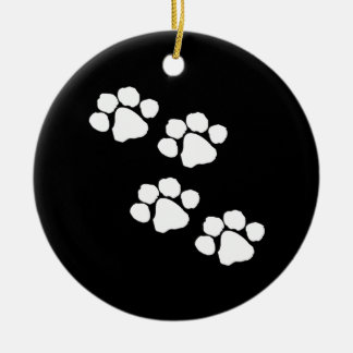 Animal Paw Prints Ceramic Ornament