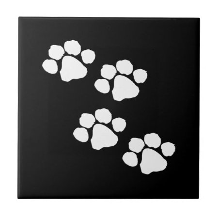 Animal Paw Prints Ceramic Tile