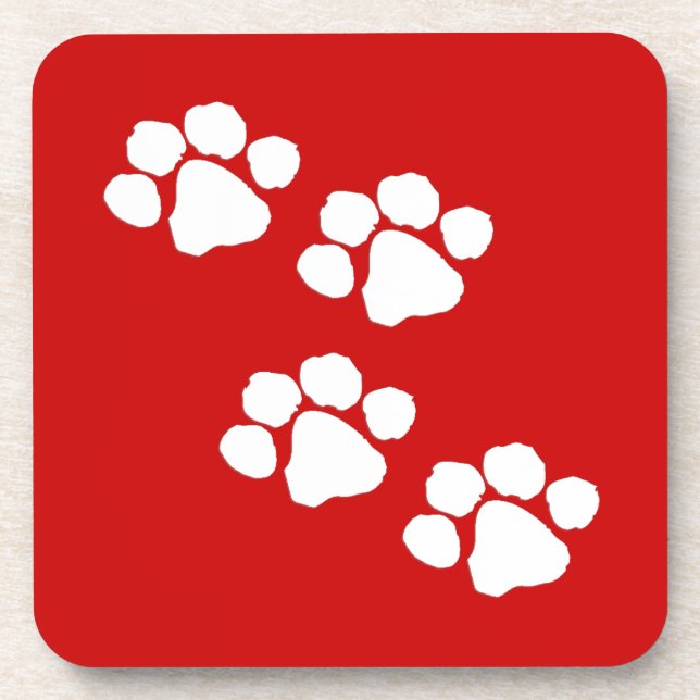 Animal Paw Prints Drink Coaster (Front)