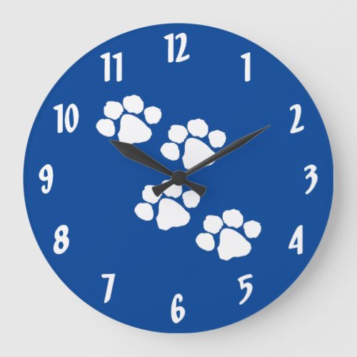 Animal Paw Prints Large Clock