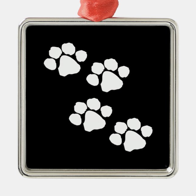 Animal Paw Prints Metal Ornament (Front)