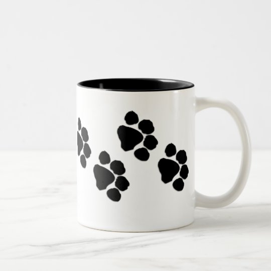 Animal Paw Prints Two-Tone Coffee Mug