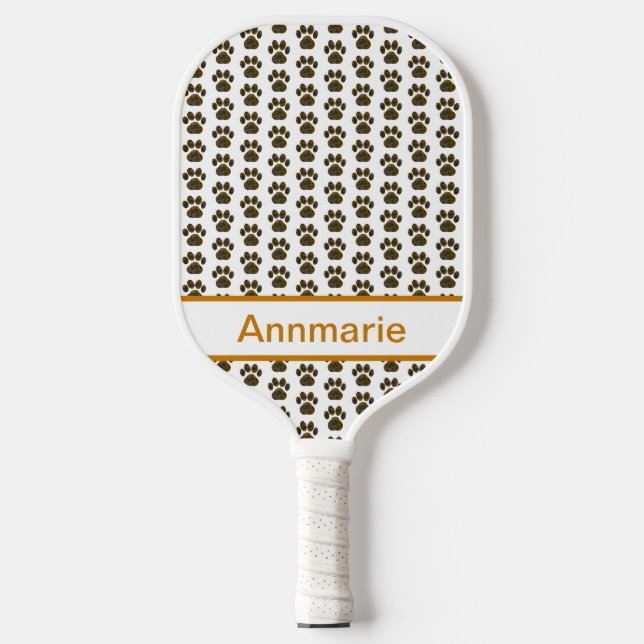 Animal Paw Silhouette Halloween Orange Custom Pickleball Paddle (Front)