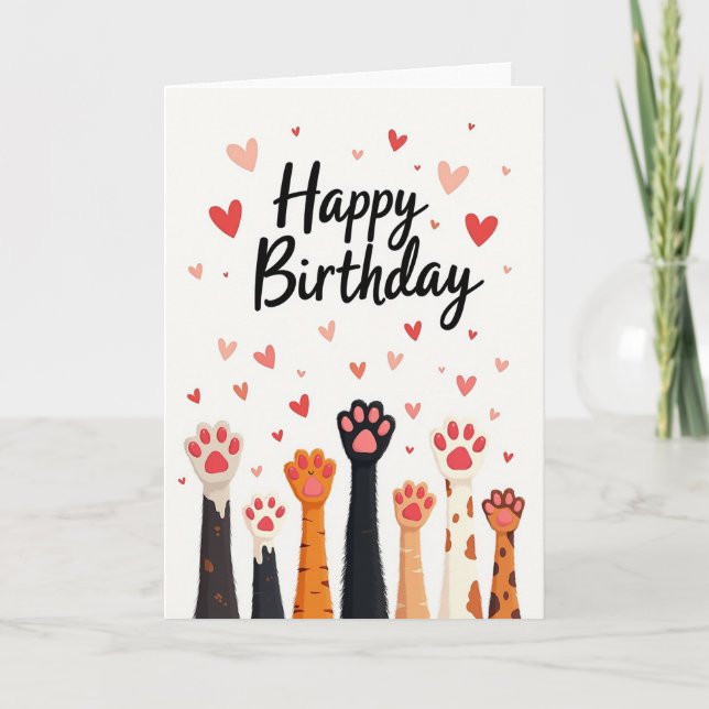 Animal Paws Birthday Card (Front)