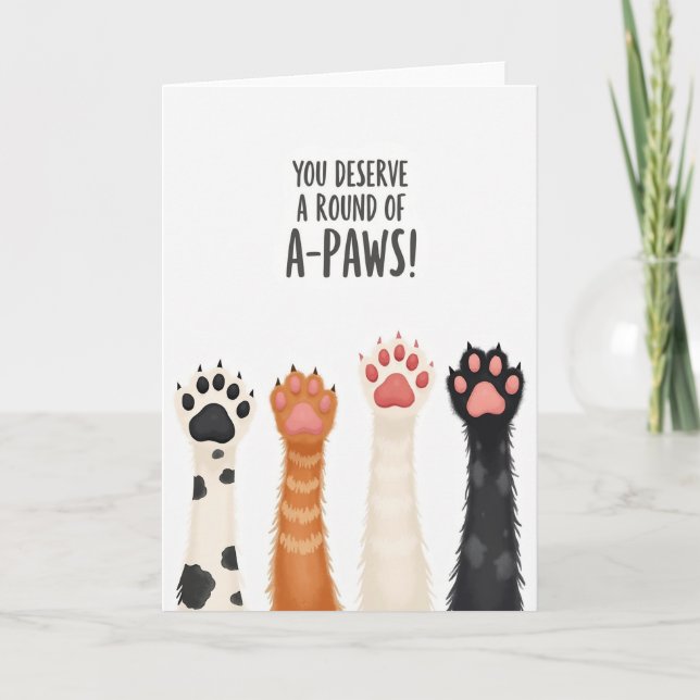 Animal Paws Fathers Day Praise Card (Front)