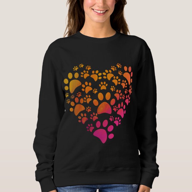 Animal Paws Heart design For Dog Lovers Sweatshirt (Front)