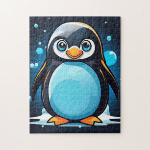 Animal Penguin Blue Cute Jigsaw Puzzle