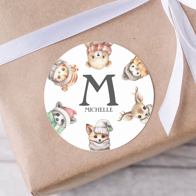 Animal Personalized Gift And Envelope Class Classic Round Sticker (Creator Uploaded)
