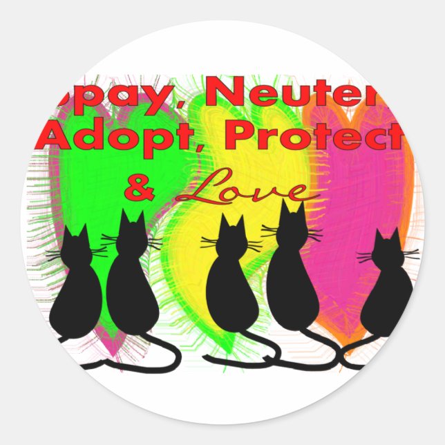 Animal & Pet Adoption Gifts Classic Round Sticker (Front)