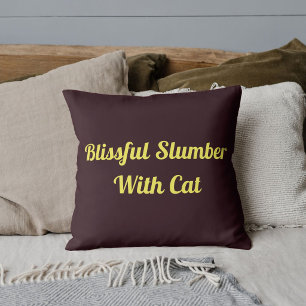 Animal Pet Cat Funny Quote Customized Black Cherry Throw Pillow