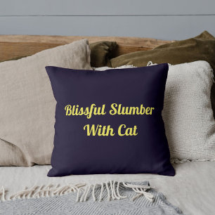 Animal Pet Cat Funny Quote Personalized Navy Blue Throw Pillow