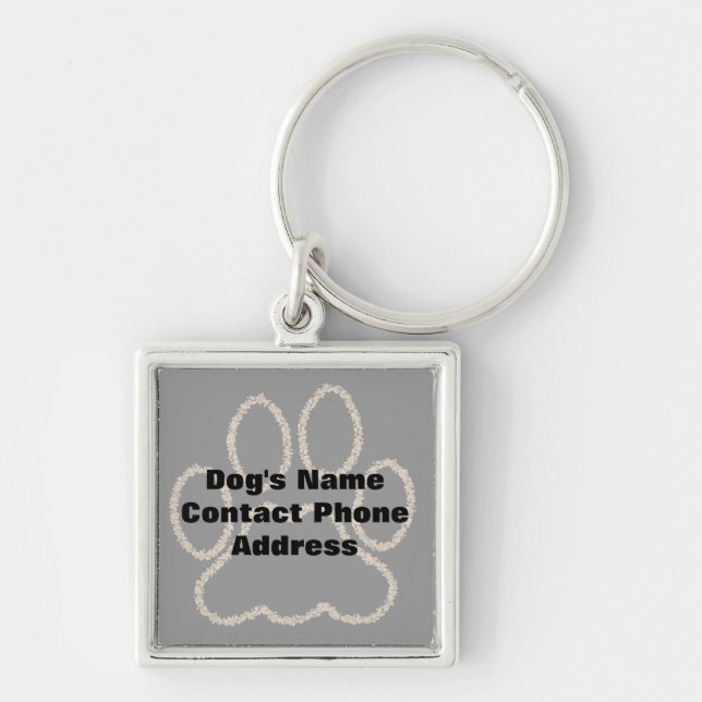 Animal Pet Dog Cat Tag Keychain (Front)