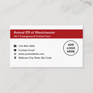 Animal Pet Emergency Medical Business Cards