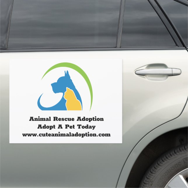 Animal Pet Rescue Adoption Cat Dog Car Magnet (In Situ)