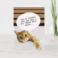 Animal photo Happy Hour Getting Old Funny Birthday
