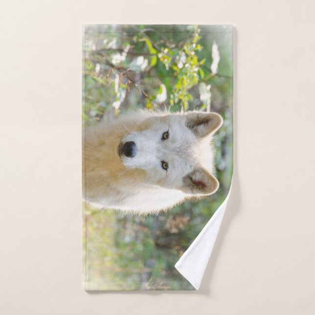 Animal Photography, Gray Wolf Hand Towel (Hand Towel)