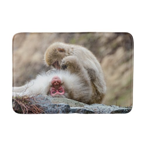 Animal Photography Macaque Monkey Bath Mat