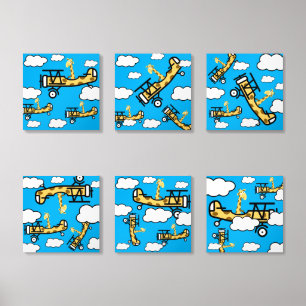 Animal Pilot Nursery Art Acrylic Photo Tile