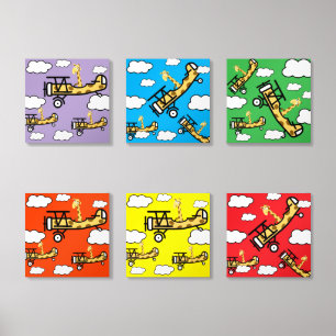 Animal Pilot Nursery Art Acrylic Photo Tile