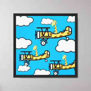 Animal Pilot Nursery Art Canvas Print