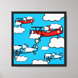 Animal Pilot Nursery Art Canvas Print