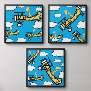 Animal Pilot Nursery Art Peel And Stick Photo Tile