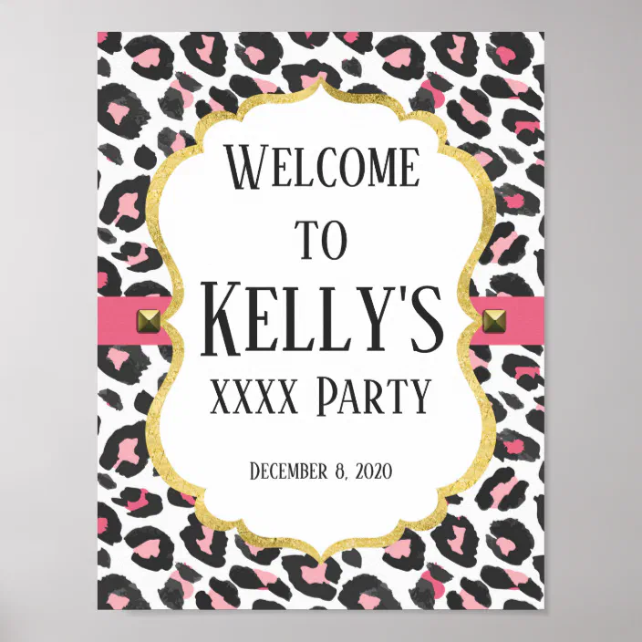 Welcome Cheeta Print Sign