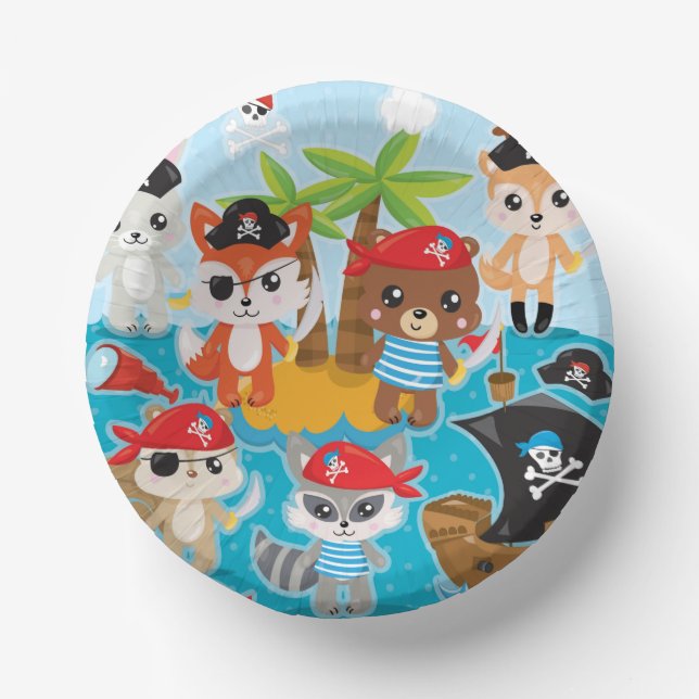 Animal Pirate  Paper Bowls (Front)