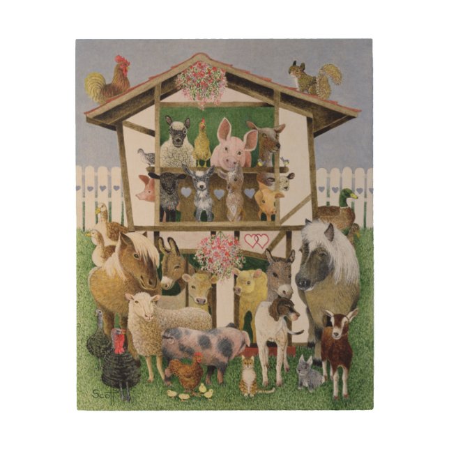 Animal Playhouse Wood Wall Art (Front)