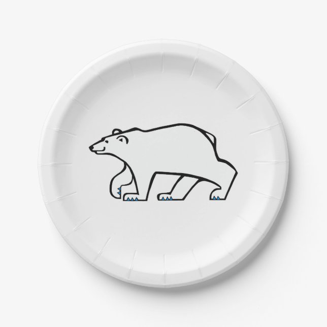 Animal - POLAR BEAR - Arctic wildlife - - Party  Paper Plates (Front)