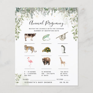 Animal Pregnancy Baby Shower Game