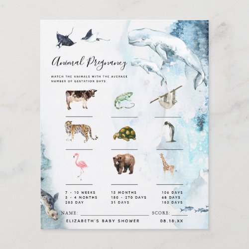 Animal Pregnancy | Baby Shower Game