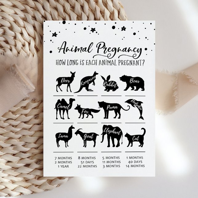 Animal Pregnancy with Answers Baby Shower Card (Creator Uploaded)