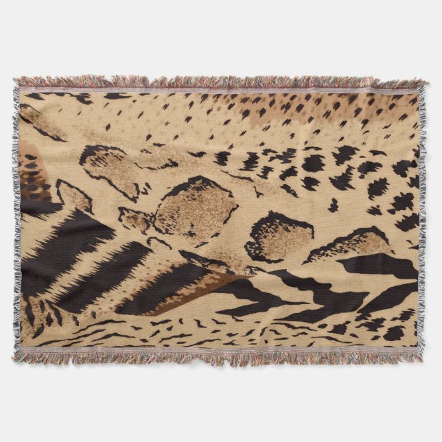 Animal Print Abstract Pattern Throw Blanket (Front)