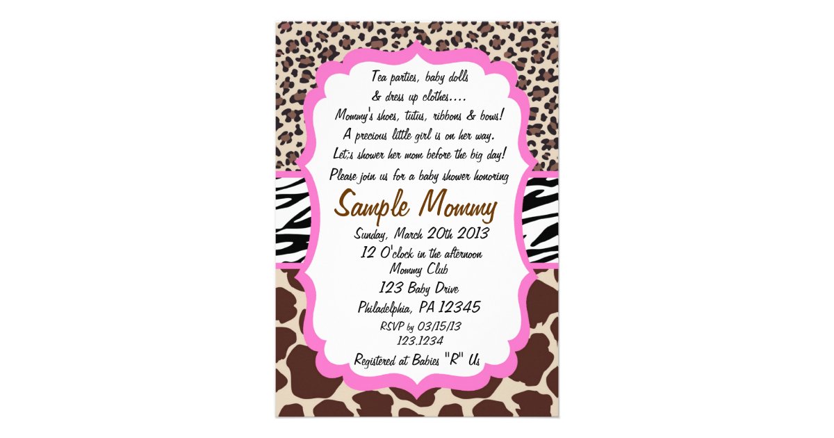 Animal Print Baby Shower Invitation