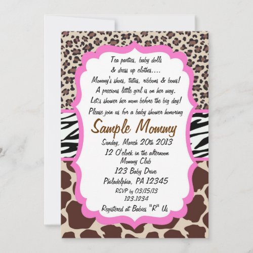Animal Print Baby Shower Invitation