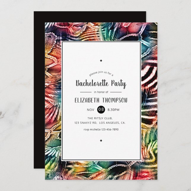Animal Print Bachelorette Party Invitation (Front/Back)