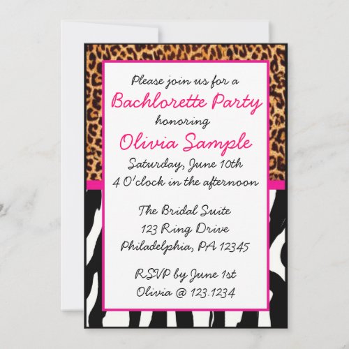 Animal Print Bachlorette Invitation