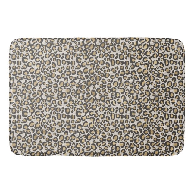 Animal Print Bath Leopard Spots Nuetrals Bath Mat (Front)