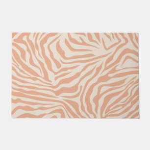 Animal Print Beige Zebra Stripes Doormat