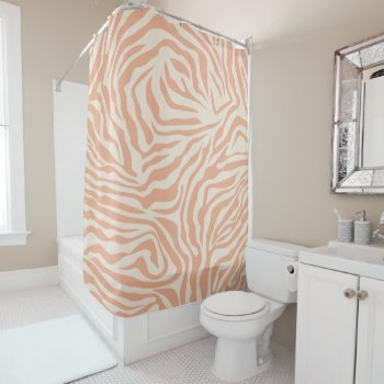 Animal Print Beige Zebra Stripes Shower Curtain by dailyreginadesigns at Zazzle