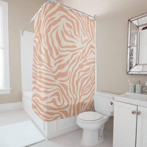 Animal Print Beige Zebra Stripes Shower Curtain