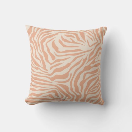 Animal Print Beige Zebra Stripes Throw Pillow