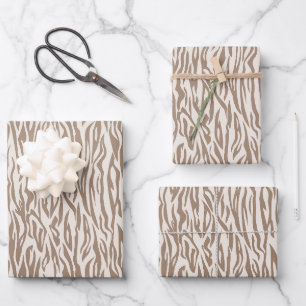 animal print beige zebra wild safari wrapping paper sheets