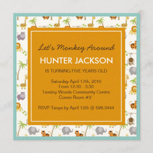 Animal Print Birthday Party Invitation