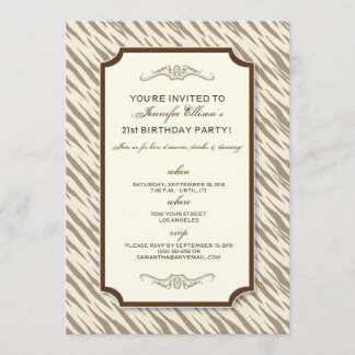 Animal Print Birthday Party Invitation (chocolate)